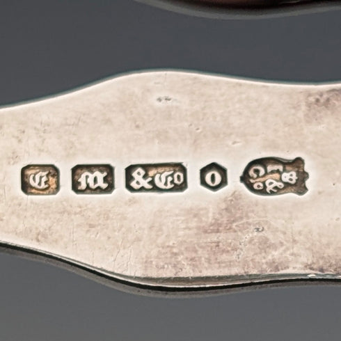 1853 年英國古董鍍銀糖鉗埃爾金頓